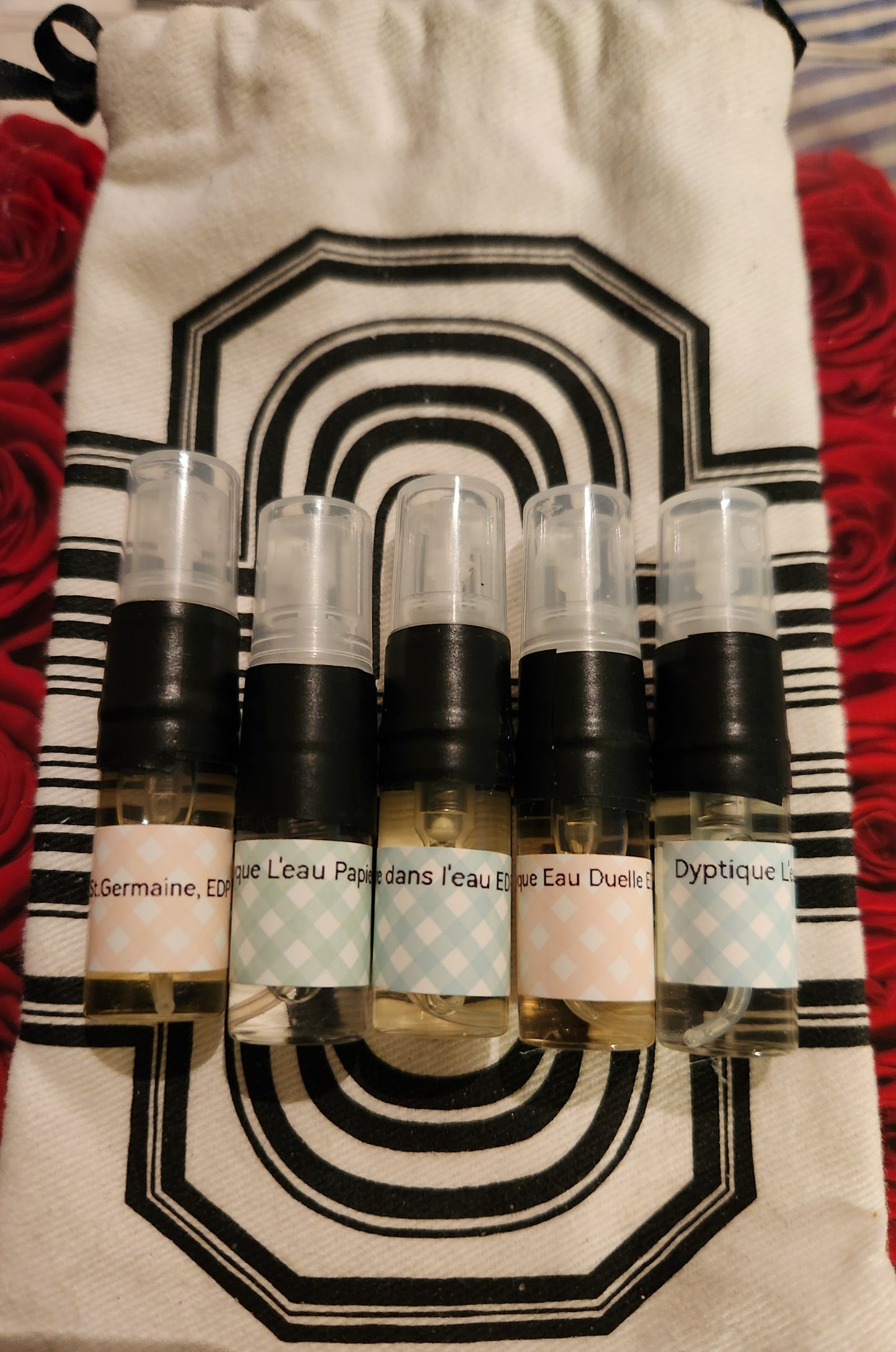 Diptyque "discovery set" of 5, 2ML fragrance decants!